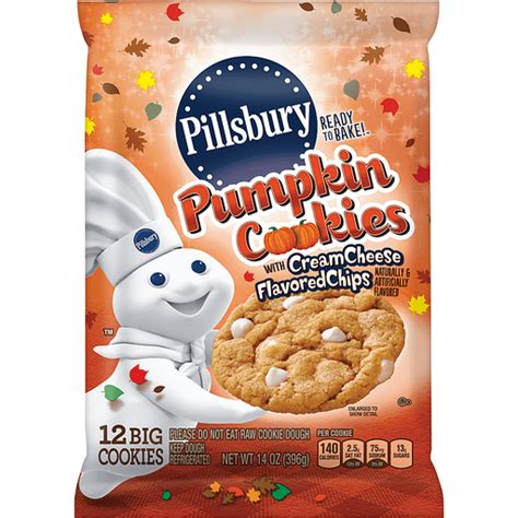 Pillsbury Ready to Bake! Cookies Pumpkin with Cream Cheese Chips - 12 ...