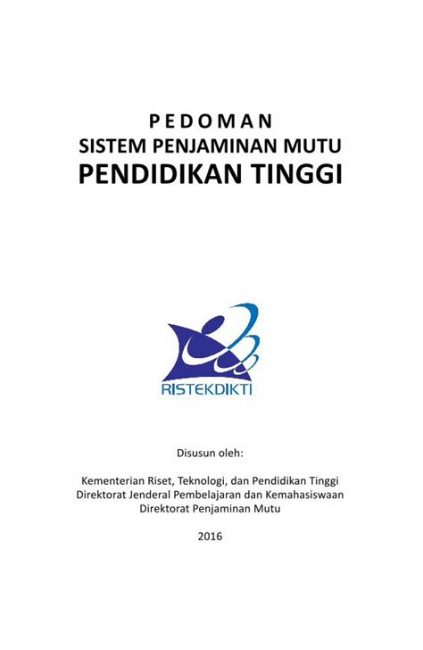 Pdf Pedoman Sistem Penjaminan Mutu Pendidikan Tinggiluk Tsipil Ugm Ac