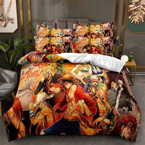 New 3d Anime One Piece Luffy Comforter Bedding Set Twin Size Fashion Cosplay Chopper Zoro Sanji