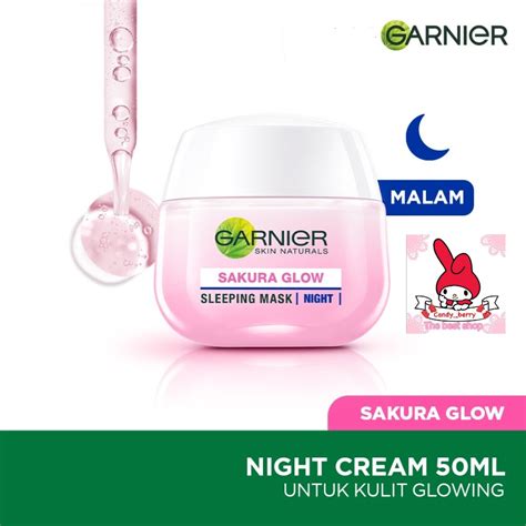 Jual Garnier Sakura White Pinkish Glow Sleeping Mask Night Cream Krim