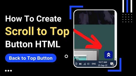 Create Scroll To Top Button Using Html And Css How To Create Back To