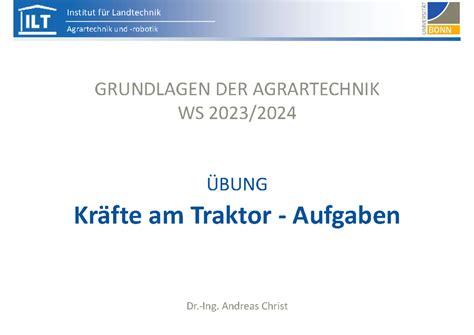 Bung Kr Fte Am Traktor Aufgaben Ws Agrartechnik Und Robotik