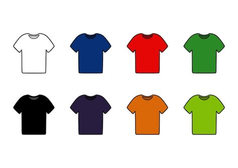 T shirts Vêtements Colorés Set Illustrations Vectorielles Vecteur Premium