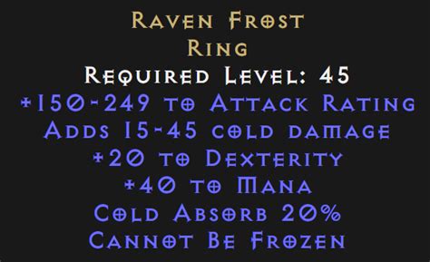 Raven Frost 20 Dexterity Buy D2R Items Diablo 2 Resurrected Cheap