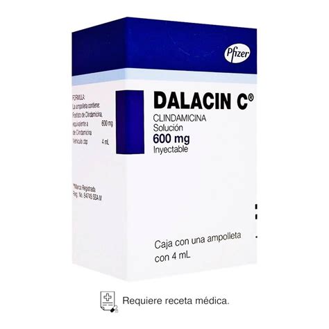 Dalacin C Clindamicina 600 mg solución inyectable 4 ml Walmart