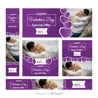 vector realistic valentines day sale banners