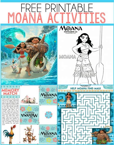 Free Moana Printables Coloring Pages Party Printables And More