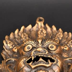 Brass Bhairav Mahakala Antique Hanging Tibetan Wall Handing Home Décor