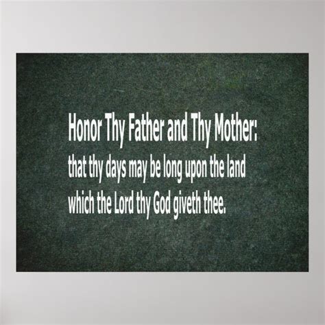 Honor Thy Mother and Thy Father Poster | Zazzle.com