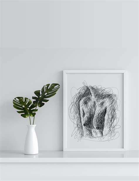 Scribble Art Nude Drawing Female Body Art Woman Art NSFW Etsy
