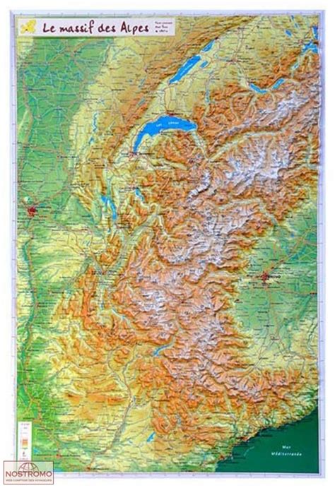 MASSIF DES ALPES carte en relief Géorelief nostromoweb