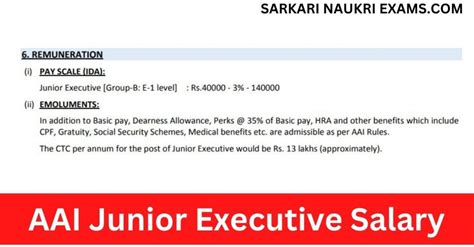 Aai Junior Executive Salary Monthly Payment In Hand Payment