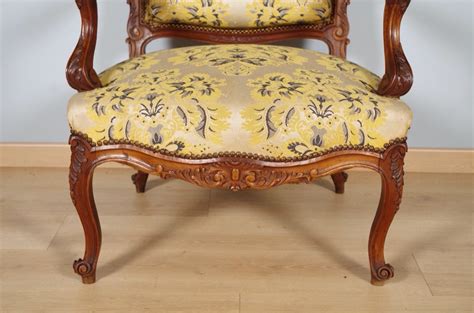 Proantic Paire De Fauteuils Style Louis Xv Noyer