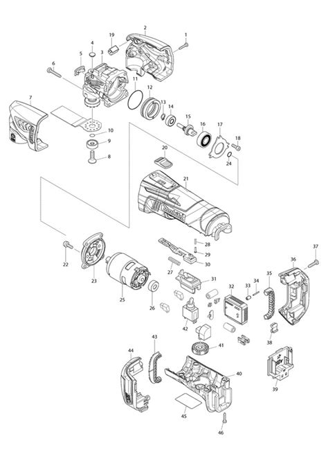 Makita Btm50 18v Cordless Oscillating Multi Tool Spare Parts Part