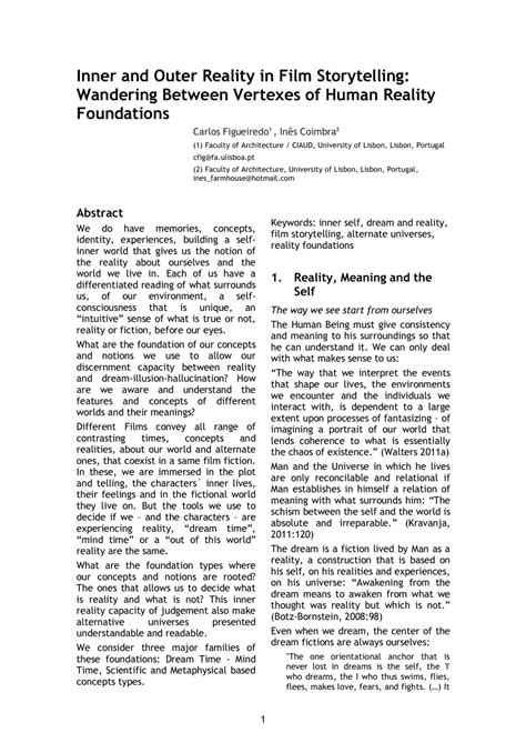(PDF) Inner and outer reality in film storytelling: Wandering between ... 