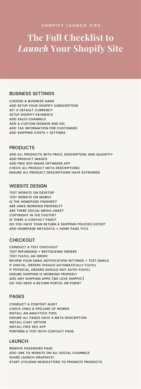 The Shopify Launch Checklist - Kait Design Studio