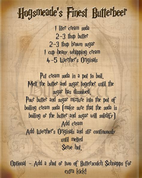 harry potter butterbeer recipes 1