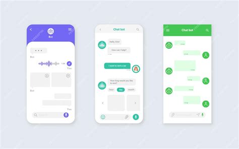 Premium Vector Set Of Chat Bot Mobile Interface Dialog Box Templates Ui Ux Elements For Web