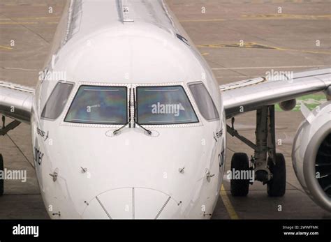 Toronto, Canada - 03 10 2024: Cockpit of Embraer E195-E2 modern jet ...