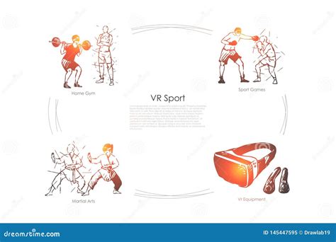 VR Sports - Home Gym, Sport Games, Martial Arts, Vr Equipment Vector ...