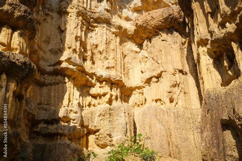 Close Up Of The Cliff Soil Surface Pha Chor Is A Tourist Attraction In