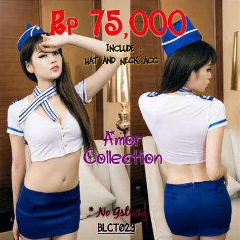 Jual Lingerie Kostum Pramugari Biru BLCT Shopee Indonesia