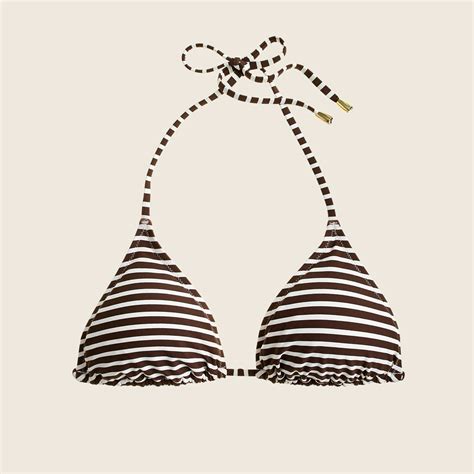 J Crew Beaded String Bikini Top In Bold Stripe For Women
