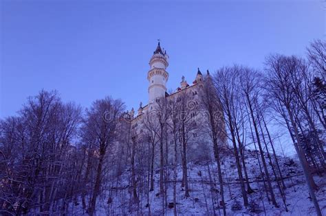 Neuschwanstein castle stock photo. Image of castle, winter - 163576998