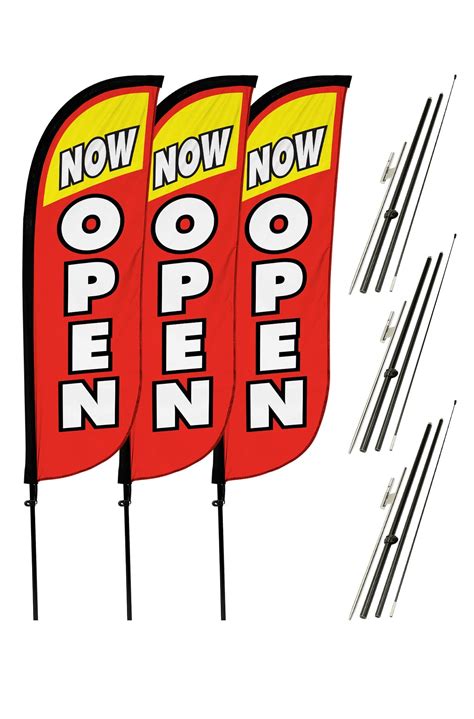 Now Open Flags Buy Pre Printed Now Open Feather Flags Save Up To 30%