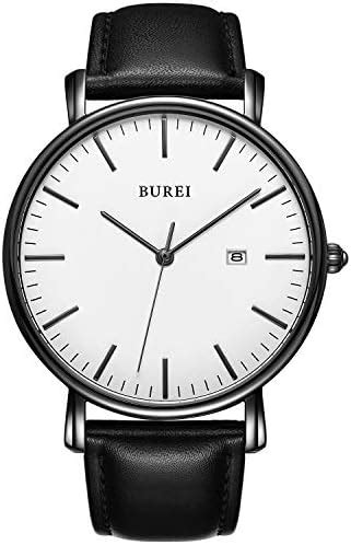 Burei Men S Watch Ultra Thin Quartz Analog Wrist Watch Date Calendar