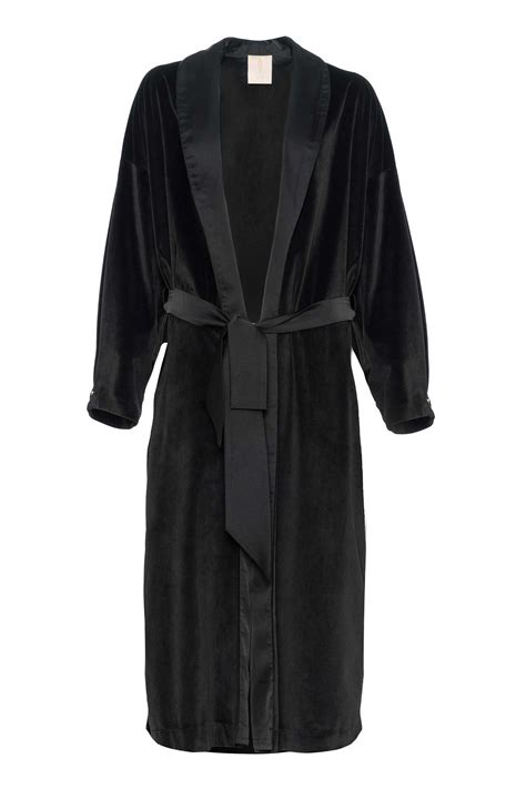 Agnes Velvet Robe Black - Shop Pure Paris