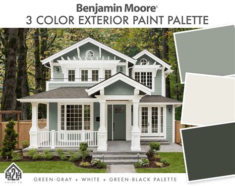 Green-gray Exterior Paint Colors, Benjamin Moore, Paint Colors for House, Neutral Exterior Color ...