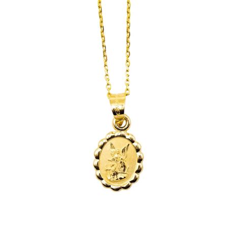 Guardian Angel Necklace Gold - Dainty Medal – Guadalupe Gifts