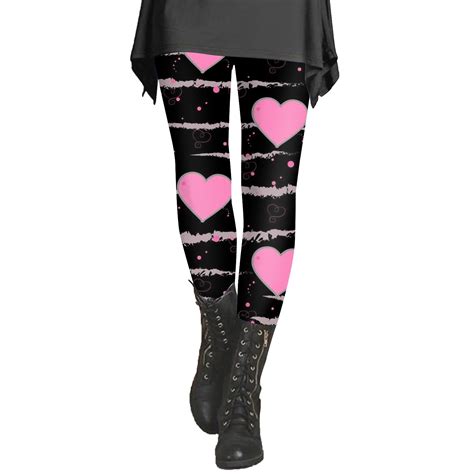 Miayilima Women S Legging Women S Valentines Day Tights With Hearts Red