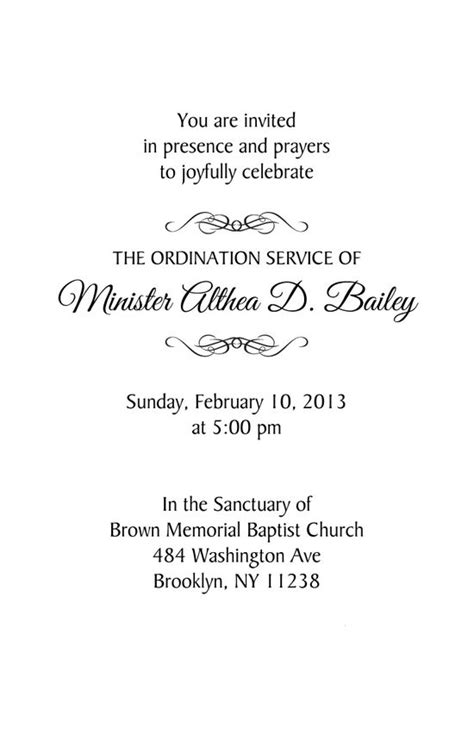 Ordination Service Bulletin