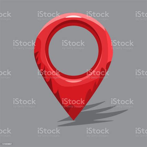 hand drawn cartoon style map pin flat  solid vector illustration