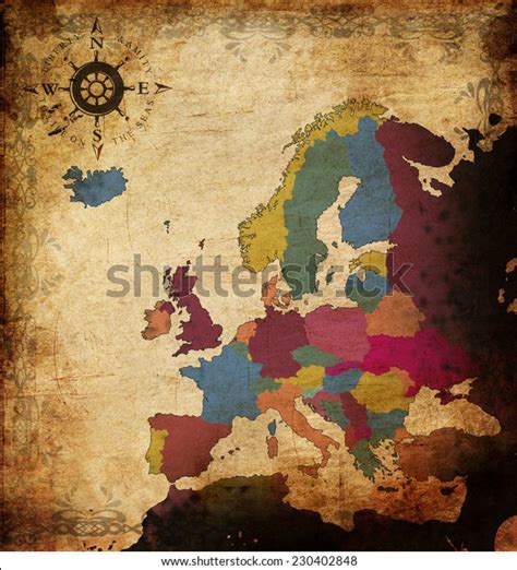 Illustration Ancient Map Europe Stock Illustration 230402848 | Shutterstock