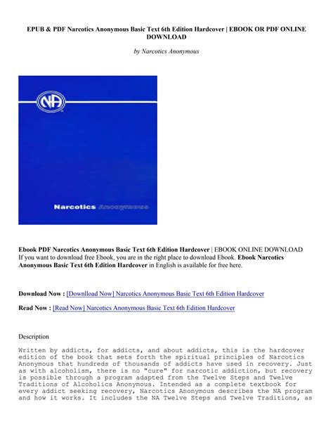 [pdf Epub] Narcotics Anonymous Basic Text 6th Edition Hardcover