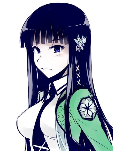 Safebooru 1girl Bangs Between Breasts Black Hair Blue Eyes Blunt Bangs Bust Cosaten Hair