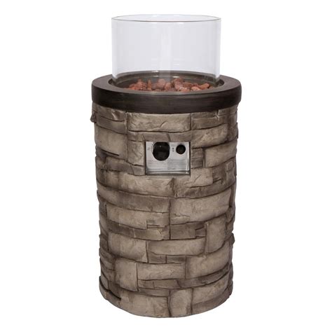 Shine Company Sevilla Round In Dia Gray Outdoor Propane Gas Fire