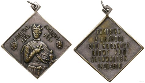 medal na 500 lecie bitwy pod Grunwaldem 1910 Aw Popiersie Władysława