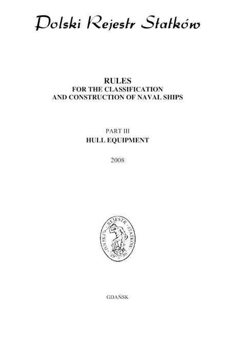 Pdf Rules For The Classification And Construction Of Naval Ships