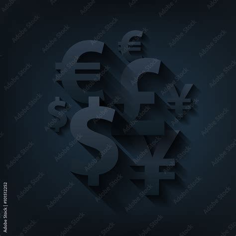 Currencies symbols paper white background. Stock Vector | Adobe Stock