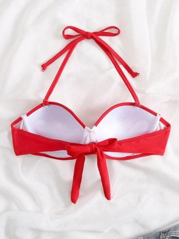 Wholesale Sexy Pure Color Non Removable Padding Underwire Halter Neck Bikini Top BA014082