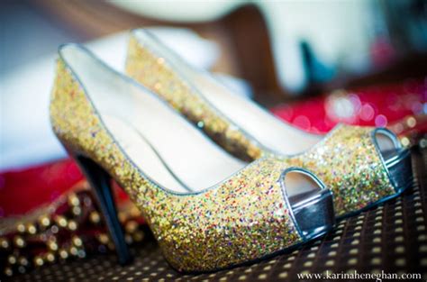 Indian Wedding Bridal Shoes Inspiration Gold Glitter Photo 2391