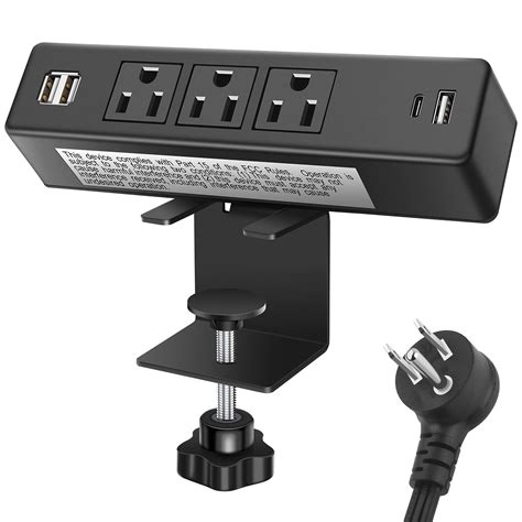 Buy Desktop Clamp Power Strip With USB Surge Protector Power Charging