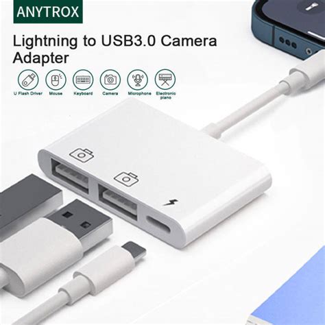 Anytrox Lightning To Usb Adapter Usb 30 Otg Support Charging Compatible With Iphoneipad Usb