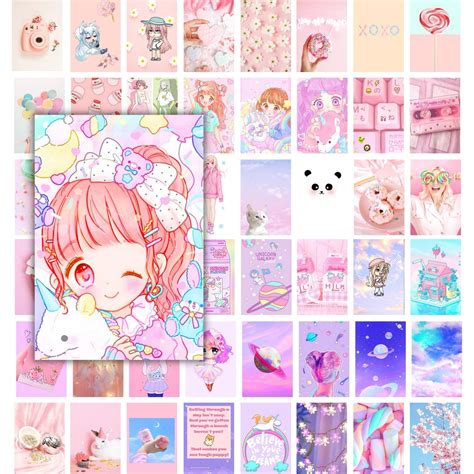 Buy JACK MEETS KATE 50pcs Kawaii Room Decor Aesthetic Pink Kawaii Room