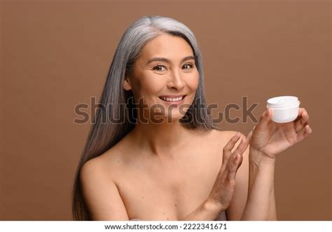 Beauty Portrait Charming Mature Gray Haired Asian Stock Photo Shutterstock