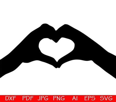 Hands Heart Svg Heart Svg Love Svg Vector Files Ai Dxf File Svg  Instant Download